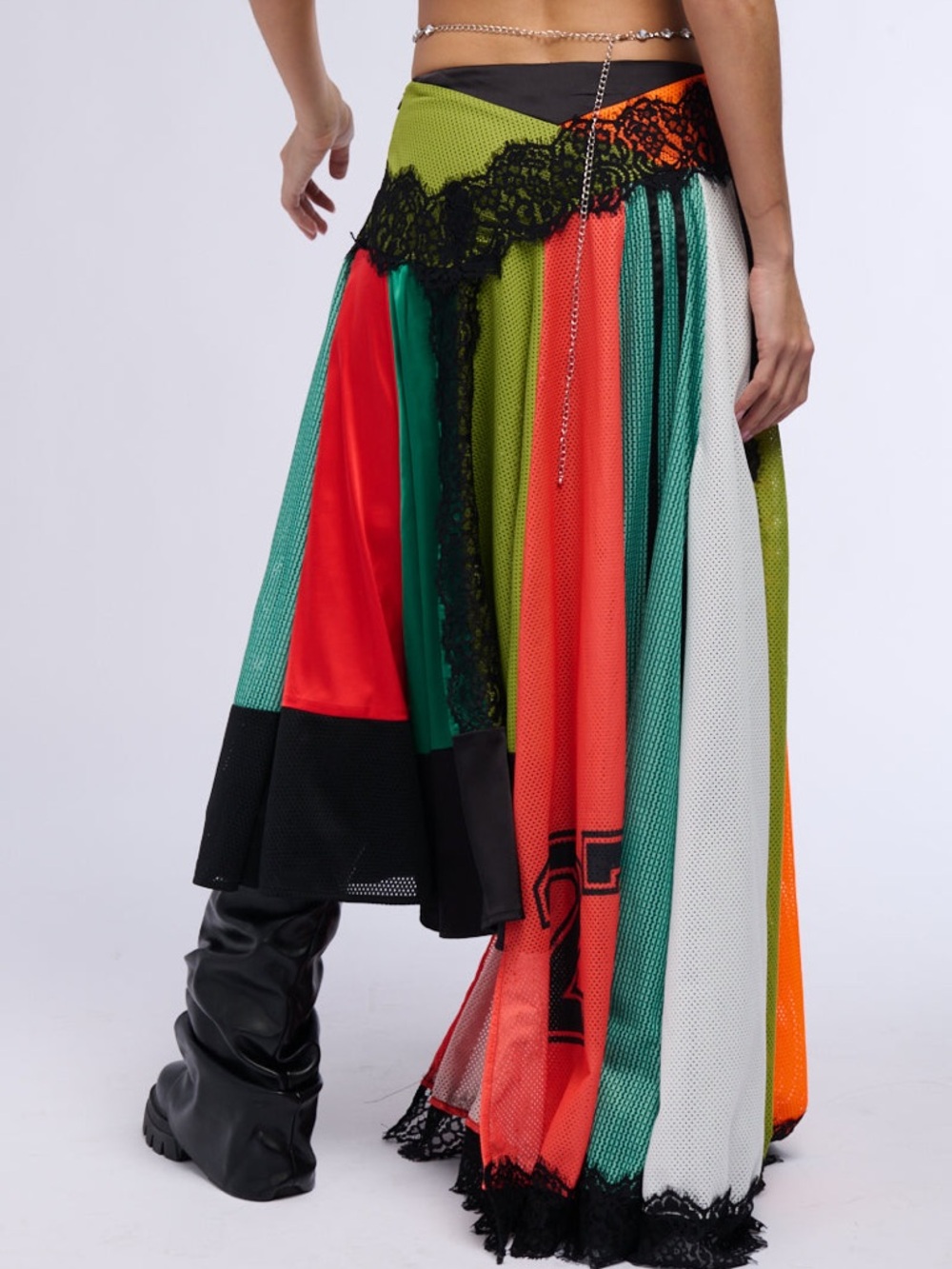 AKIRA - ALL OVER THE PLACE COLOR BLOCK MAXI SKIRT - Picture 3 of 6